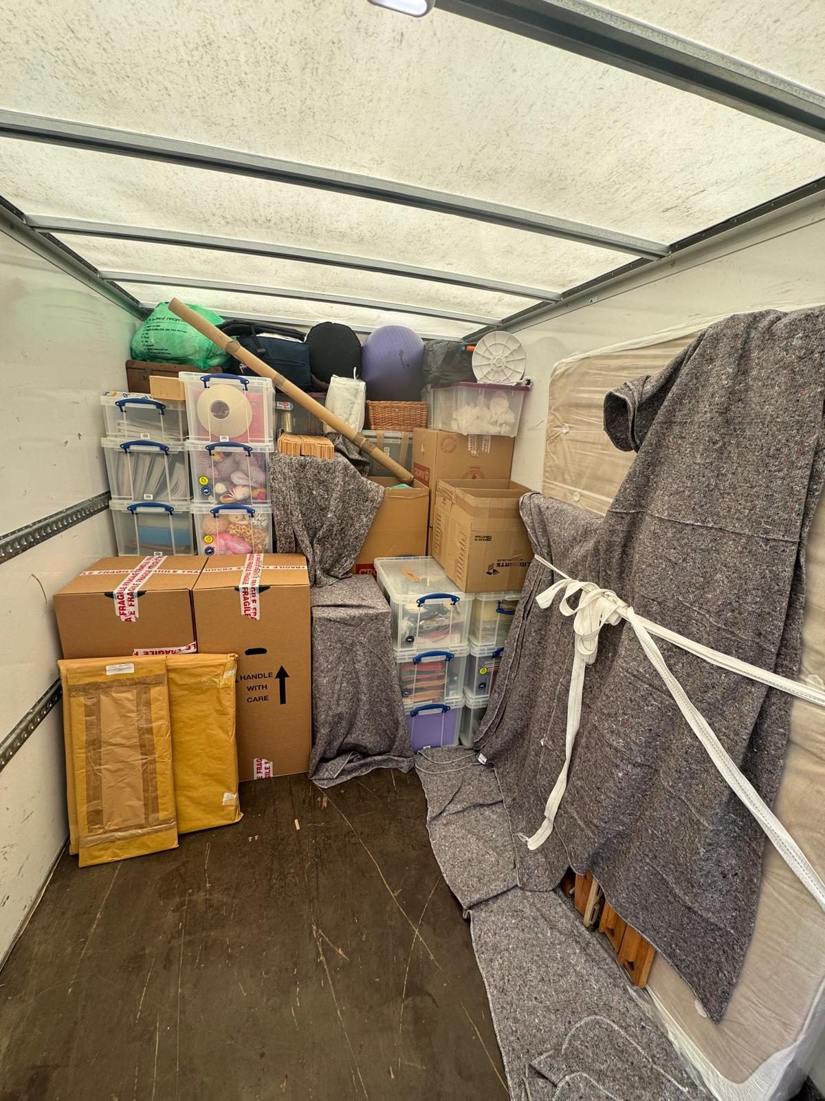 Van loaded and secured for a house move